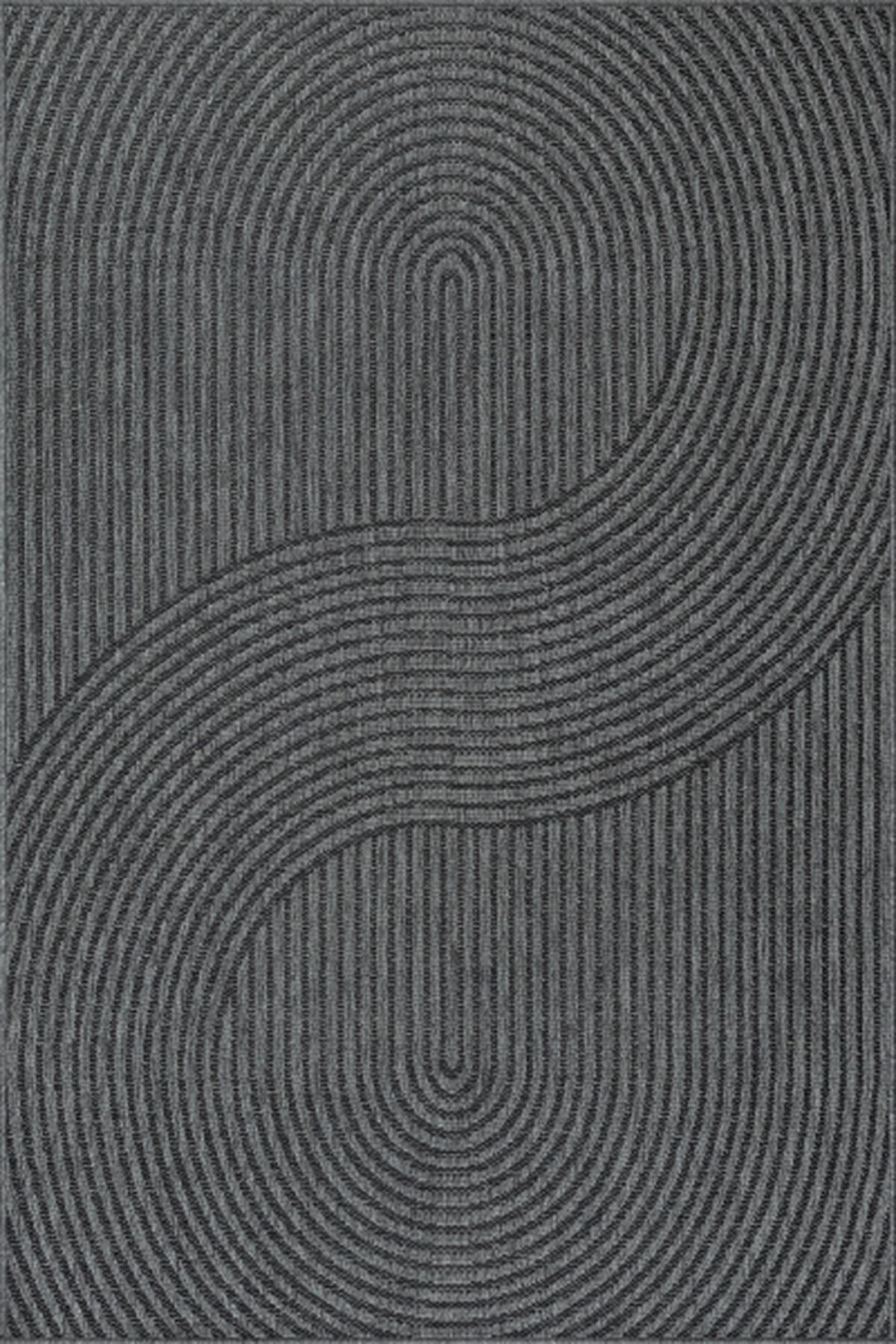 FLACHWEBTEPPICH Geometrisch BORNO Polypropylen Anthrazit 200 x 280 cm - Anthrazit, Textil (200/280cm) - KADIMA DESIGN