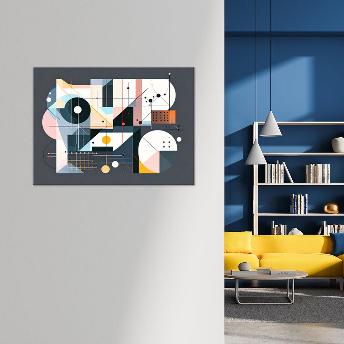 LEINWANDBILD Bauhaus-Abstraktion 120x80cm - Multicolor, Textil (120/80cm) - Feeby