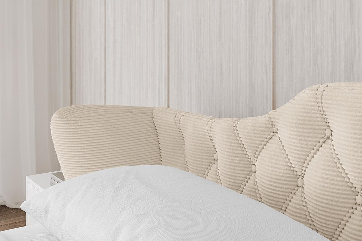 POLSTERBETT mit Bettkasten, Fußteil und Lattenrost, Boxbett ohne Matratze - ZORAN-Z-V1 120x200 Beige - Creme, Holzwerkstoff/Textil (120/200cm) - ALTDECOR