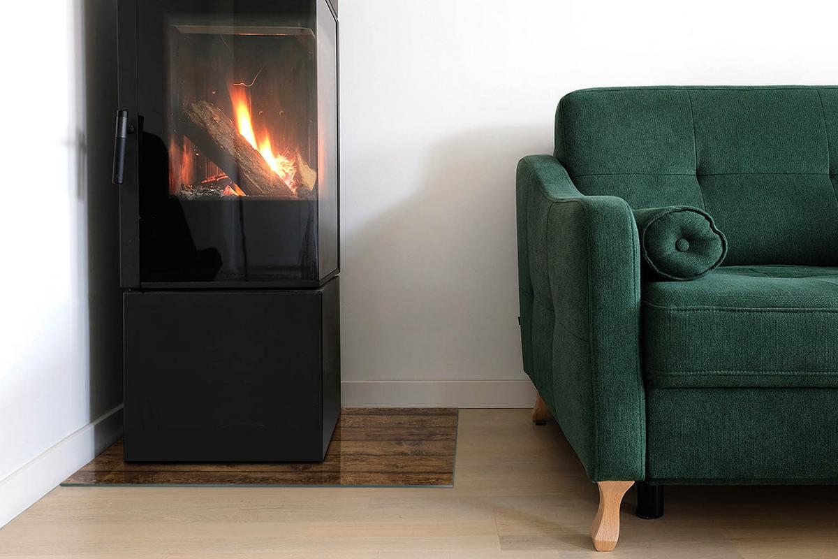 GLASPLATTE für Kamin 60x40 cm - Braun, Glas (60/40/0.4cm) - TULUP