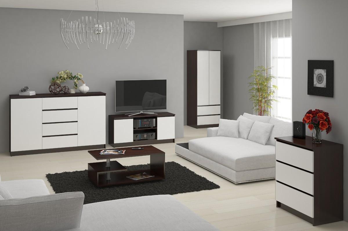 KOMMODE Dunkelbraun, Weiß 99/138/40 - Dunkelbraun/Weiß, Holzwerkstoff (138/99/40cm) - RAUMHIRSCH FURNITURE