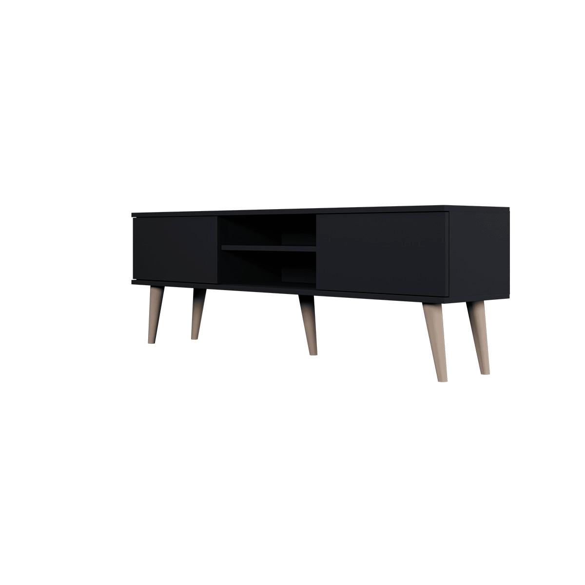 TV-MÖBEL Toronto Schwarz - Schwarz, Holzwerkstoff (160/55/35cm) - Petits-meubles