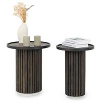 COUCHTISCHSET SARDA 2er Set braun/weiß - Braun/Weiß, Holz/Naturmaterialen (46/46/53cm) - IDIMEX