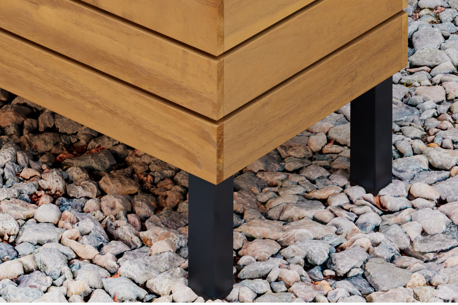 Hochbeet Füsse Eisen rostfrei Schwarz 