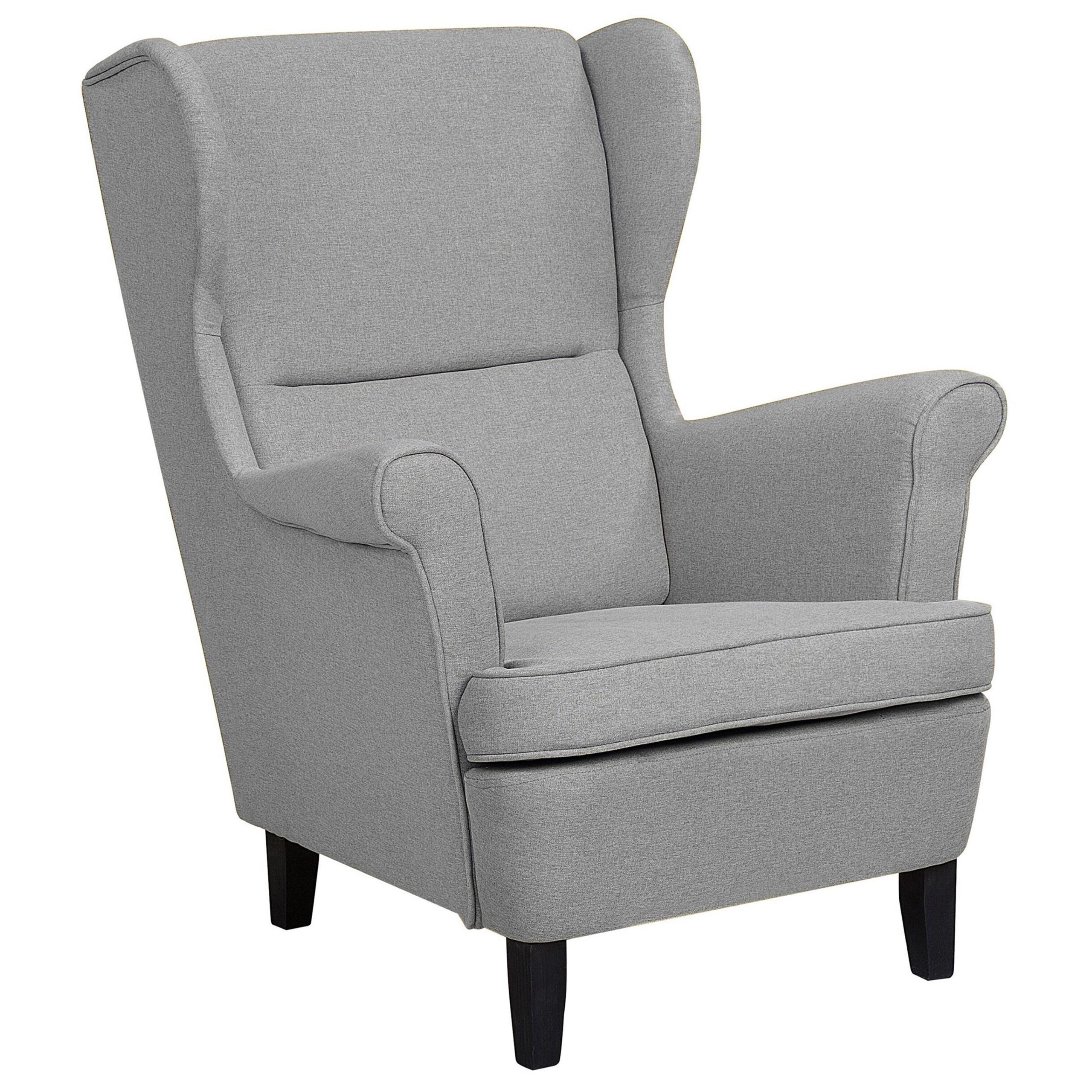 SESSEL Polsterbezug Grau Abson - Grau, Holz/Textil (74/102/63cm) - Beliani