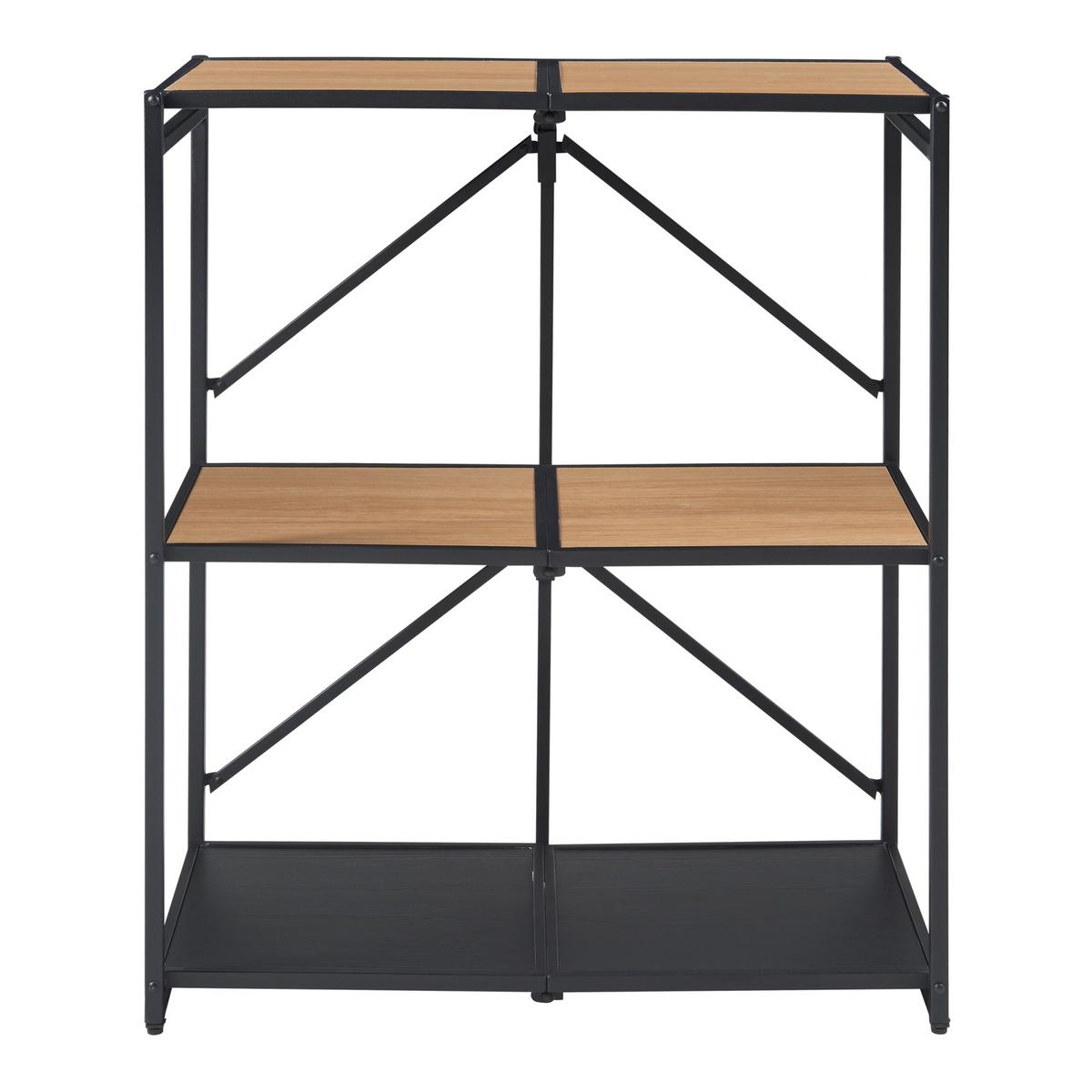 BÜCHERREGAL Telemark - Schwarz, Metall (68/81/38cm) - [en.casa]