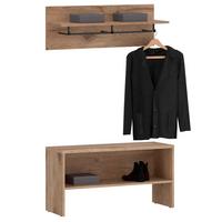 GARDEROBENSET MALEA 2 braun, Eiche - Braun, Holzwerkstoff (90/82/36cm) - IDIMEX