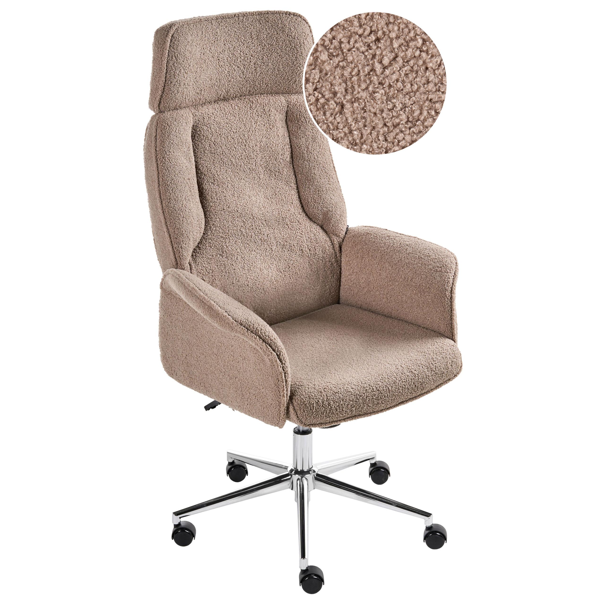 BÜROSTUHL Braun Pilot - Silberfarben/Braun, Textil (72/117/72cm) - Beliani