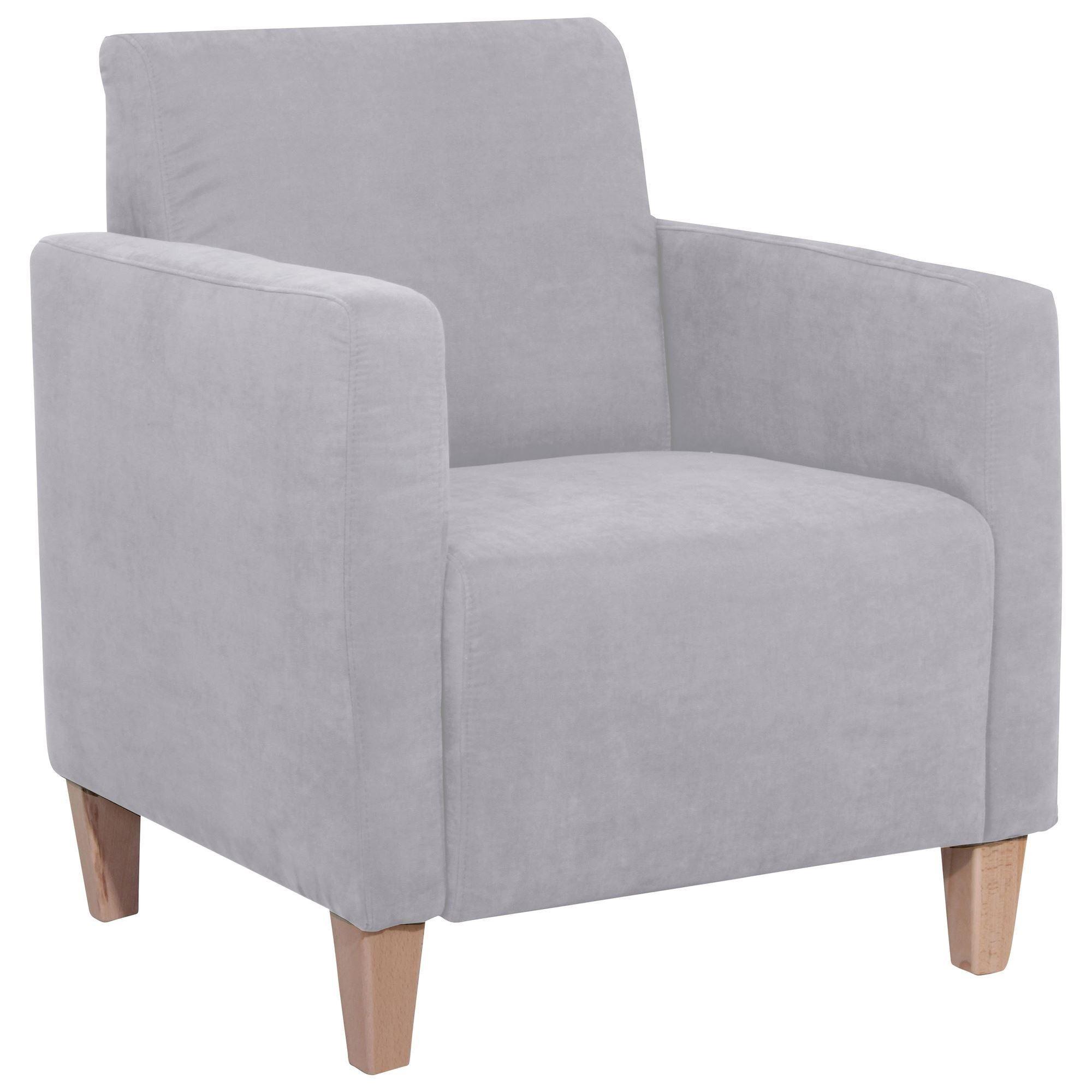 SESSEL Karol Bezug Veloursstoff Buche natur / silber - Grau, Kunststoff (71/81/70cm) - 58aufmkessel