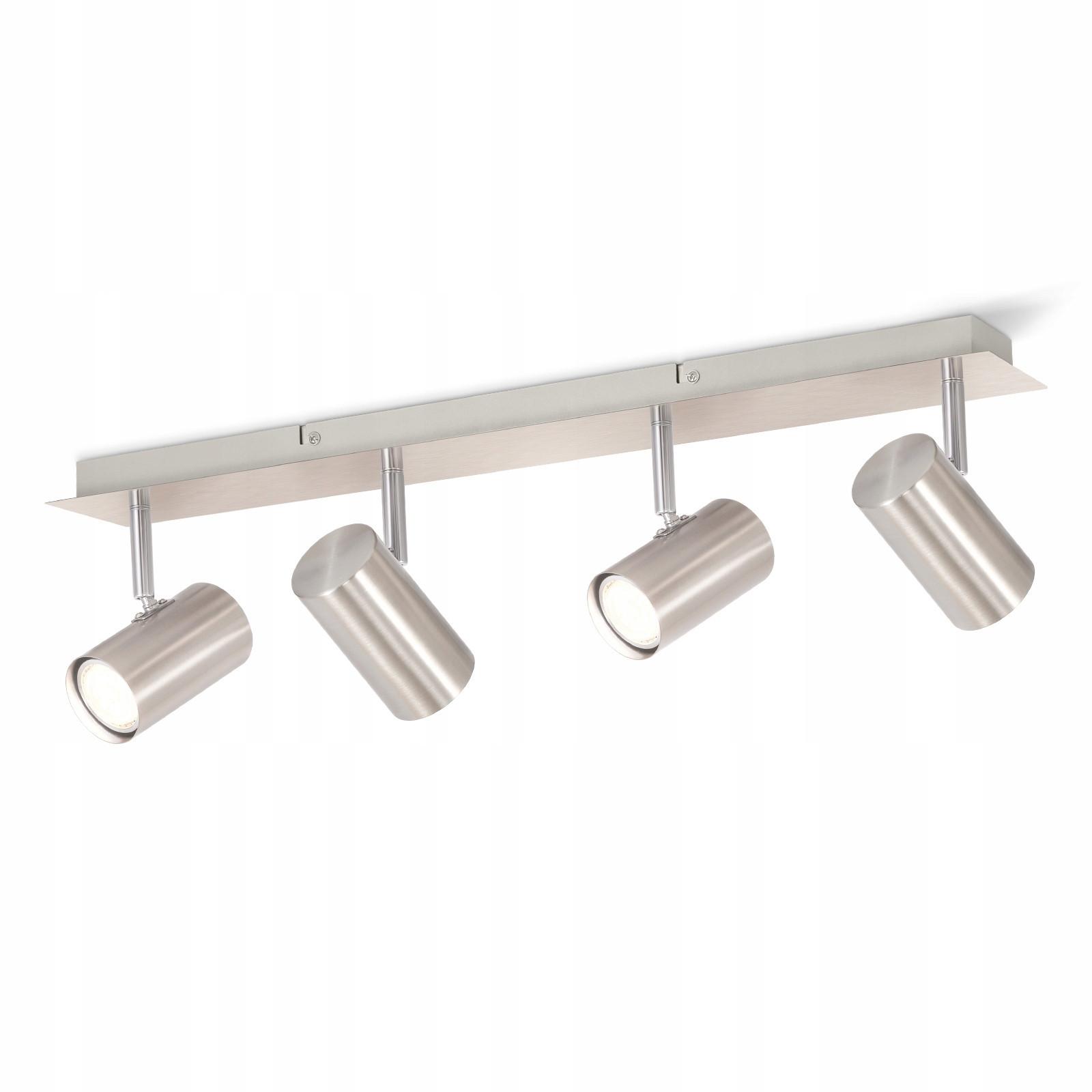 DECKENSTRAHLER Ingrid 4-flammig 62/6/17 cm - Silberfarben, Metall (62/6/17cm) - Nettlife
