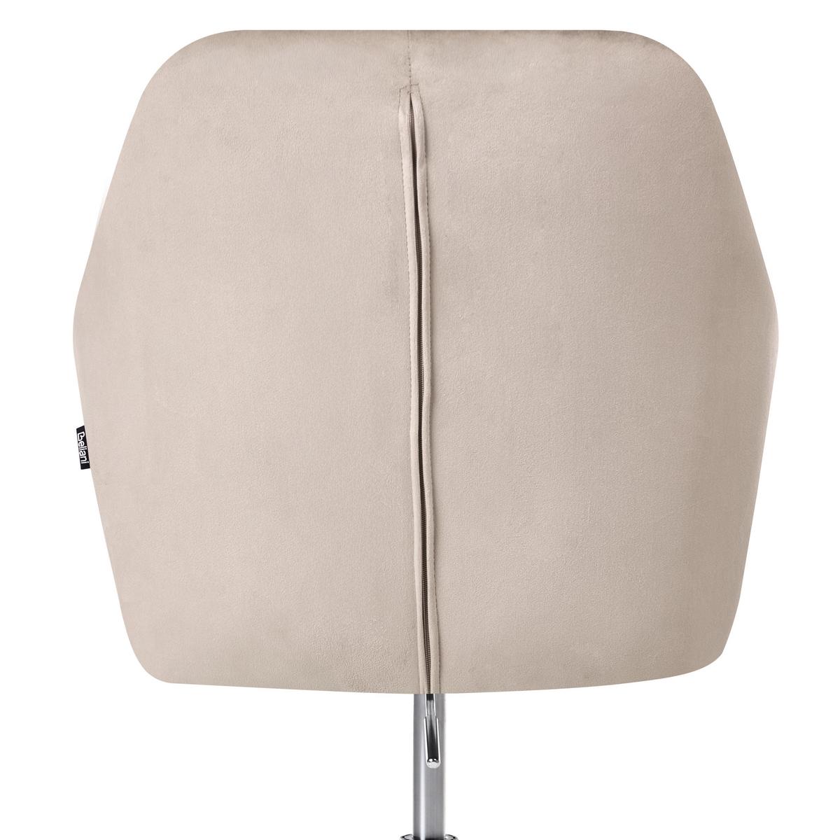 SCHREIBTISCHSTUHL Samtstoff Beige Veloria - Beige, Textil (60/85/60cm) - Beliani