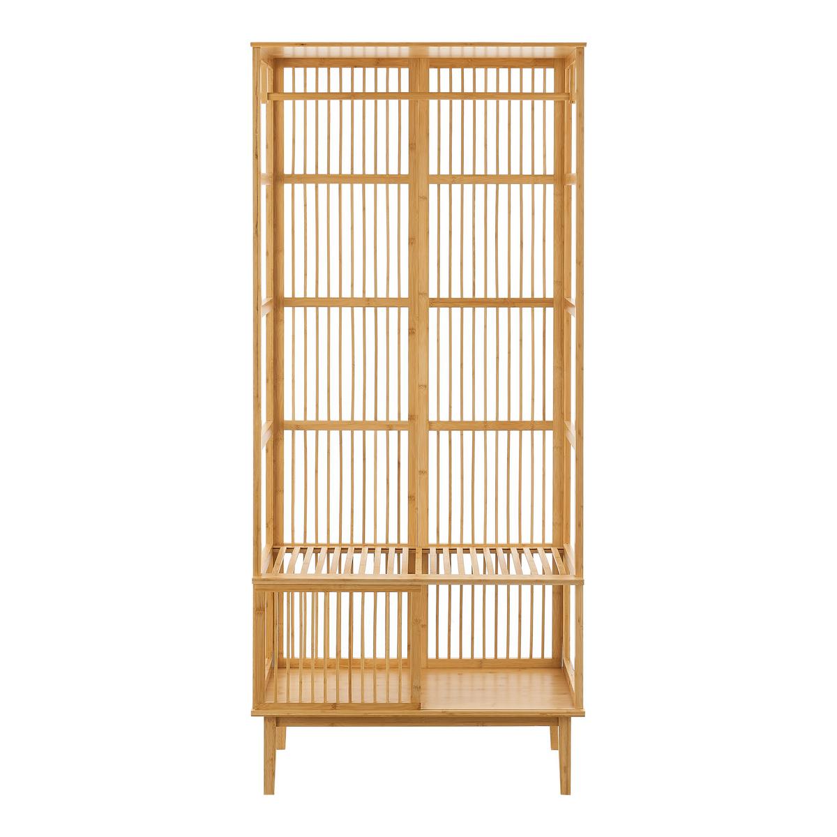 GARDEROBENSTÄNDER Vemb - Naturfarben, Holz (80/185/45cm) - [en.casa]