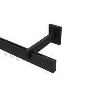 GARDINENSTANGE INNENLAUF Smartline Lox 420 cm (geteilt in 3 x 140 cm), 1-läufig, 14x35 mm Schwarz - Schwarz, Metall (420cm) - INTERDECO