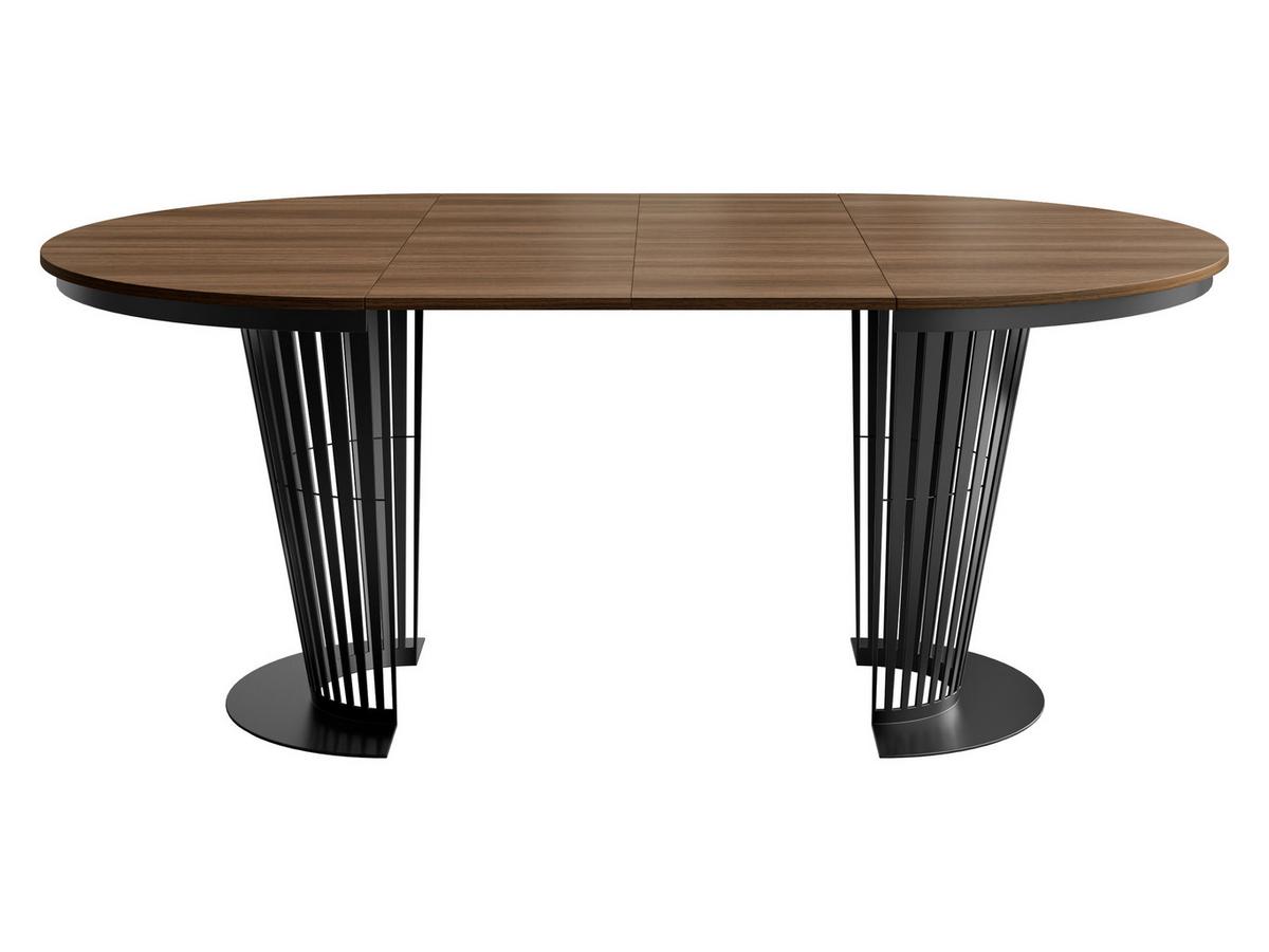 ESSTISCH Elantra 120 - Nussbaumfarben/Schwarz, Holzwerkstoff/Metall (120/120/76cm) - MIRJAN24