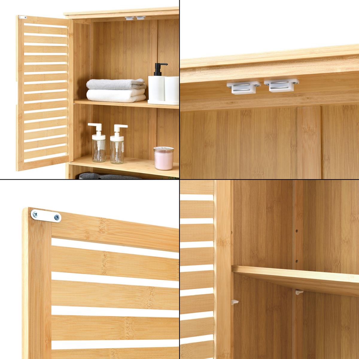 TOILETTENSCHRANK Geta - Naturfarben, Holz (66/170/23cm) - [en.casa]