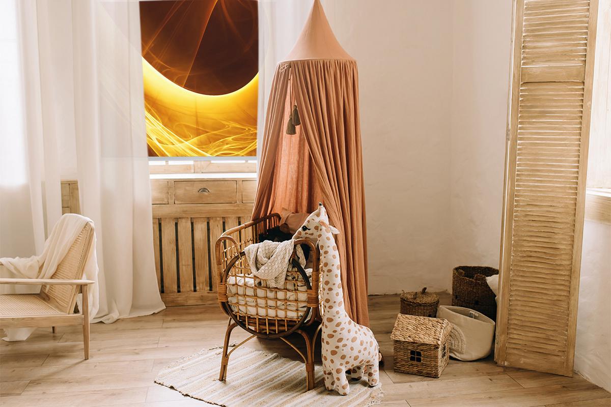 INNENROLLO - Fensterrollo - Rollo - 140x140 cm - Orange Abstraktion - Orange, Kunststoff (140/140/0.5cm) - TULUP