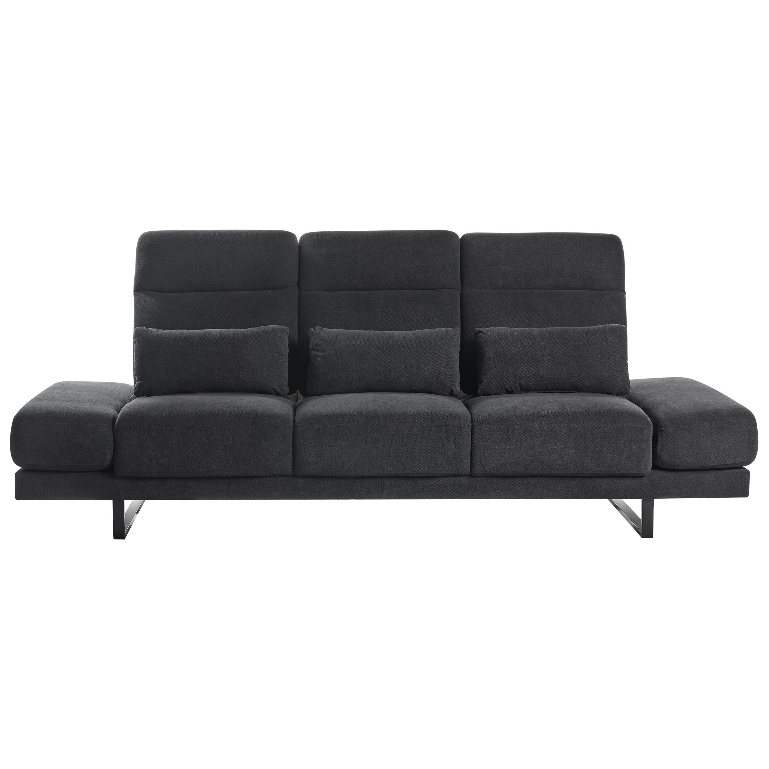 3-SITZER-SOFA Stoff Schwarz Ikast - Schwarz, Textil (255/87/105cm) - Beliani