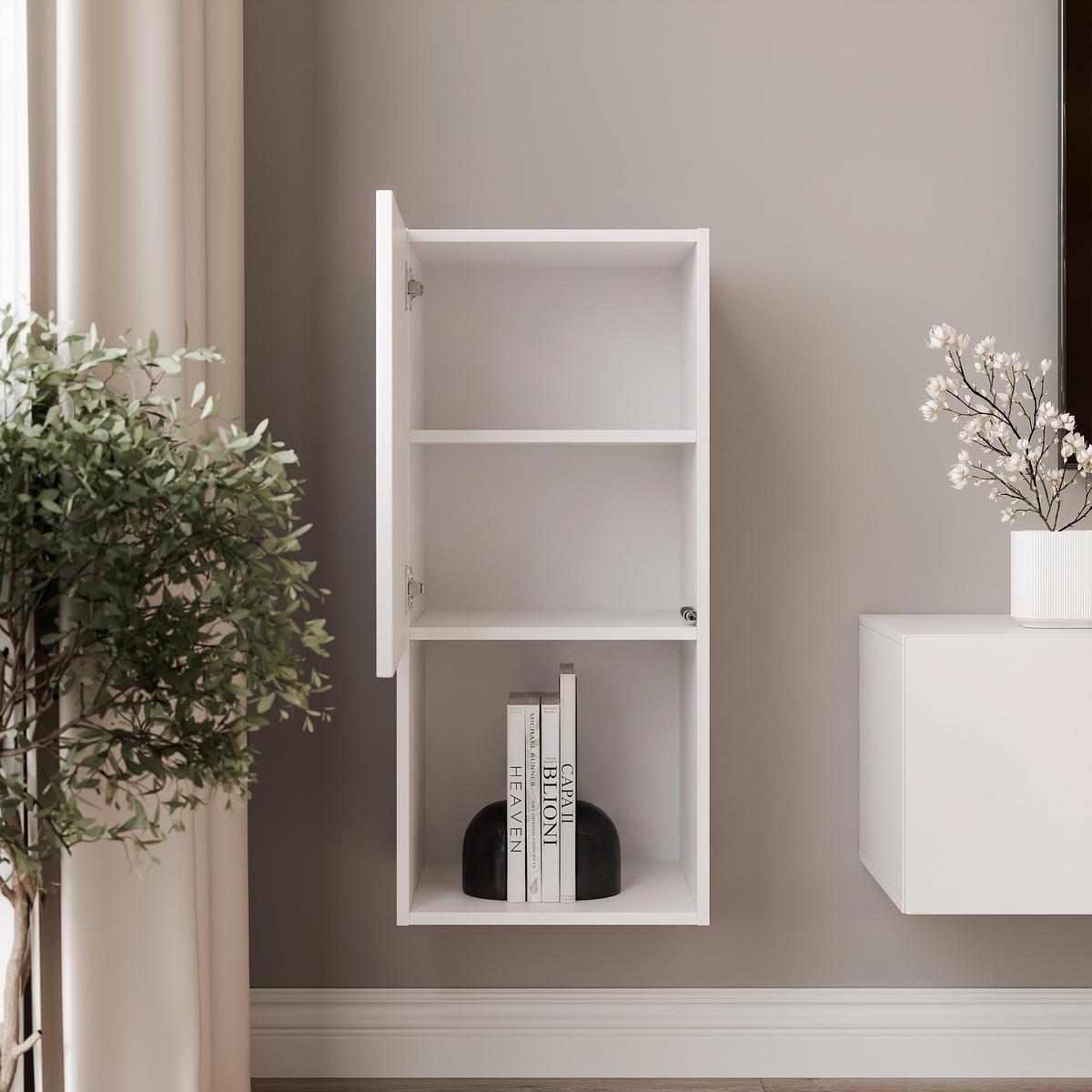 HÄNGESCHRANK ANGEL LINE 40/40/90 cm Weiß Hochglanz - Weiß Hochglanz, Holzwerkstoff (40/90/40cm) - Idohome
