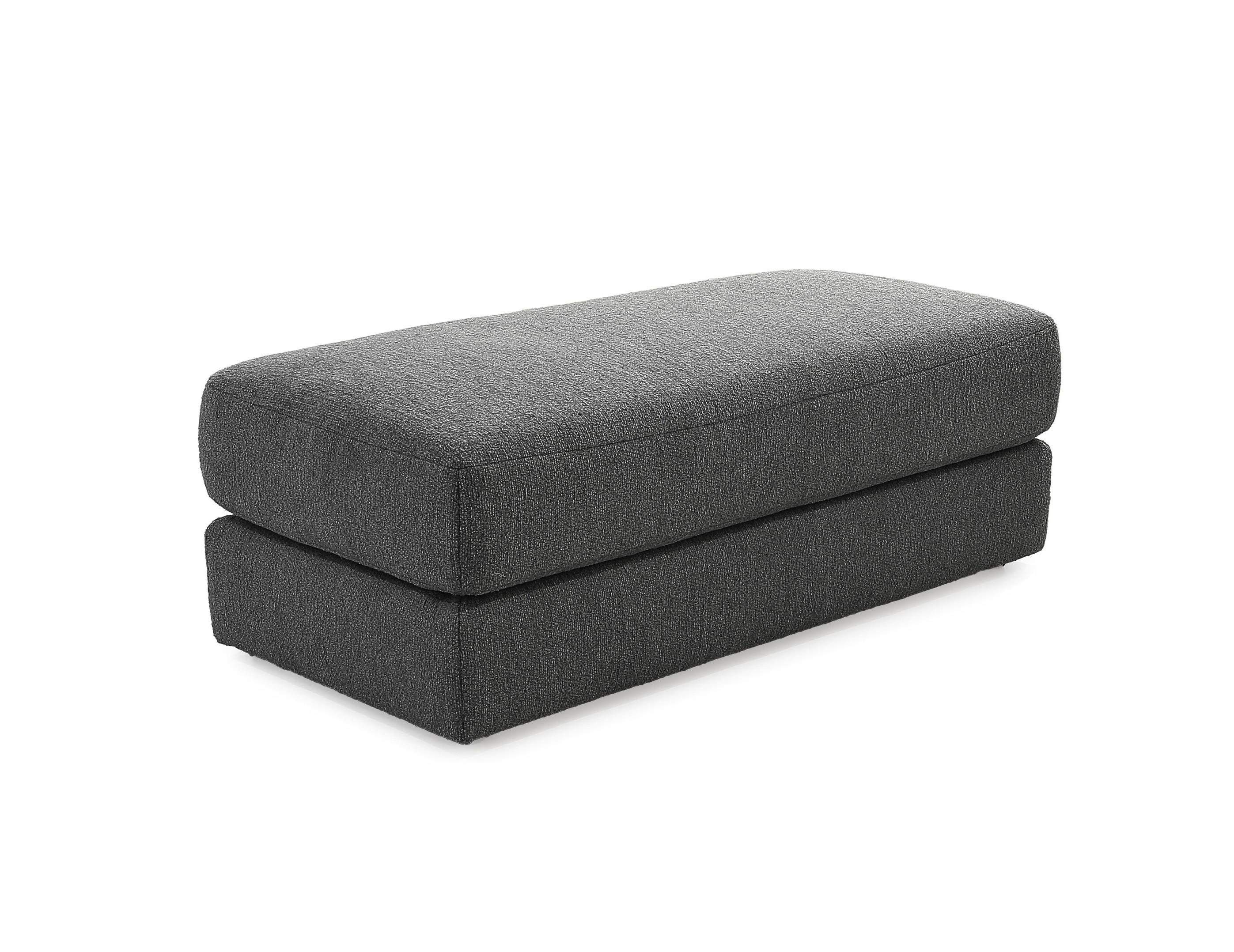 POLSTERHOCKER Federkern B124/T60/H40 cm Flachgewebe-Bezug Dunkelgrau / 15254 - Dunkelgrau/Schwarz, Kunststoff/Textil (124/40/60cm) - luma-home