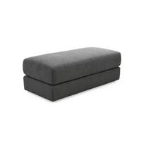 POLSTERHOCKER Federkern B124/T60/H40 cm Flachgewebe-Bezug Dunkelgrau / 15254 - Dunkelgrau/Schwarz, Kunststoff/Textil (124/40/60cm) - luma-home
