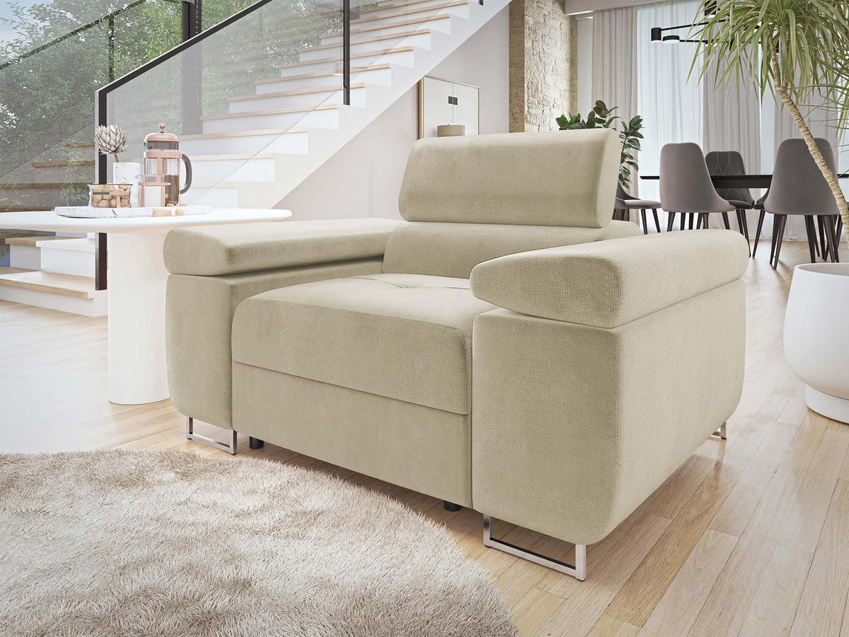 SESSEL Torezio - Beige, Holz/Textil (134/90/102cm) - MIRJAN24