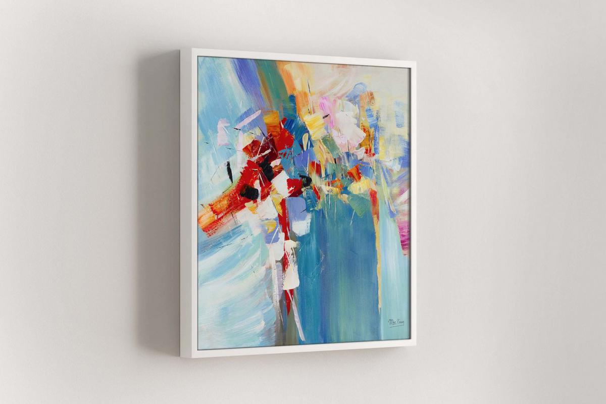 ACRYLBILD HANDGEMALT 80/80 cm - Blau/Multicolor, Holz/Textil (80/80cm) - KUNSTLOFT