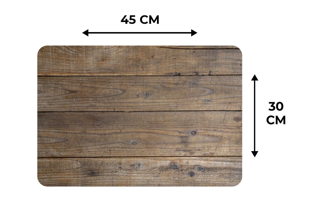 PLATZSETS 6er-Set Holzbretter mit einer besonderen Struktur Tischuntersetzer 45x30 cm - Wildeiche, Kunststoff (0.3/45/30cm) - MuchoWow
