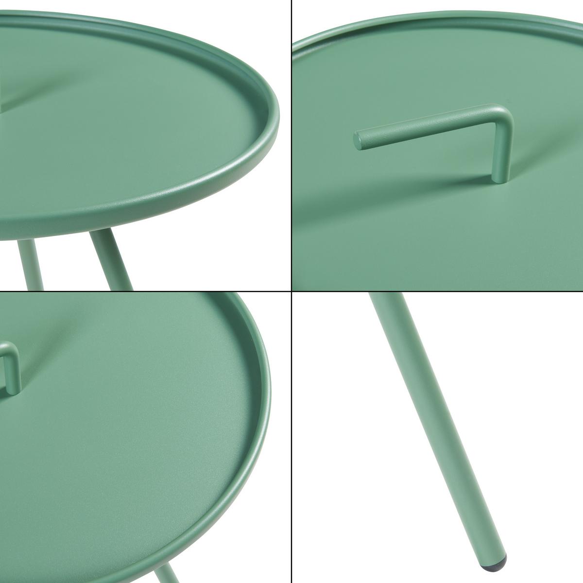 GARTEN-BEISTELLTISCH Fosen - Grün, Metall (42/42/55cm) - [en.casa]