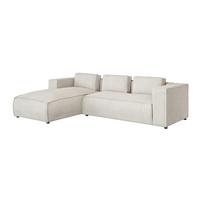 ECKSOFA Nova Beige Cord - Beige/Schwarz, Holz/Kunststoff (262/176cm) - S-Style Möbel