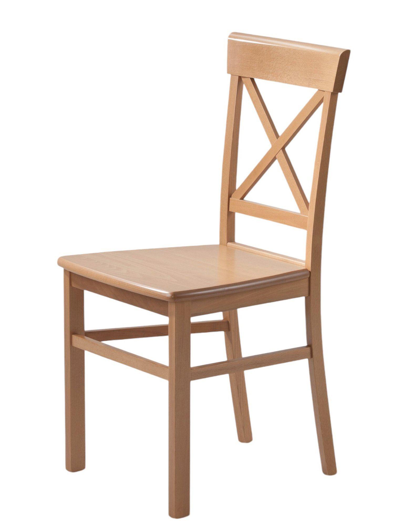 ESSZIMMERSTUHL (2er-Set) Dela aus Massivholz 44 x 51 x 93 Buche - Buchefarben, Holz (51/93/44cm) - 58aufmkessel