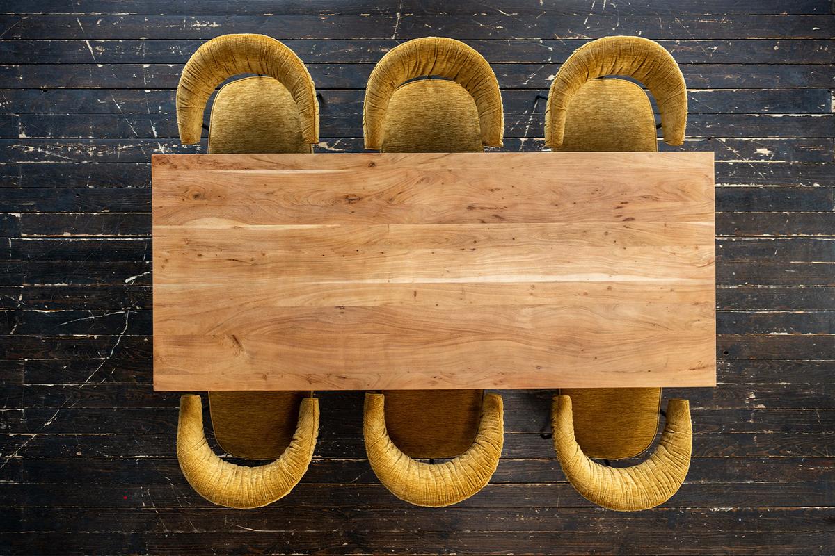 ESSTISCH MIT GERADER KANTE WOODY Braun Akazie - Schwarz/Braun, Akazienholz/Holz (100/200/78cm) - KAWOLA