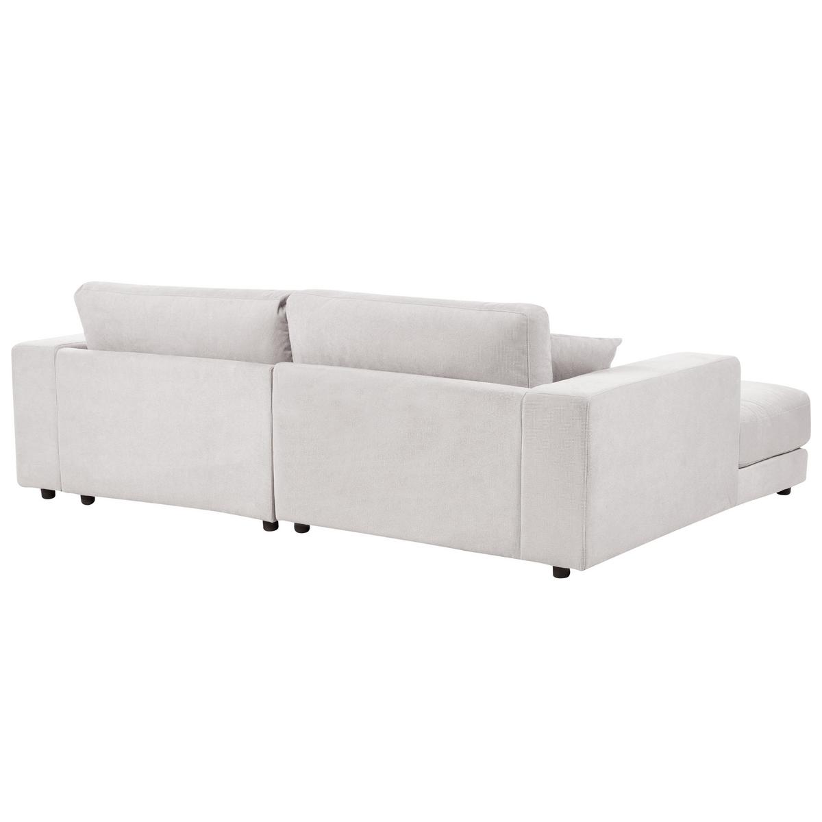 3-SITZER-ECKSOFA cremeweiß linksseitig Lofoten - Schwarz/Weiß, Textil (250/190cm) - Beliani