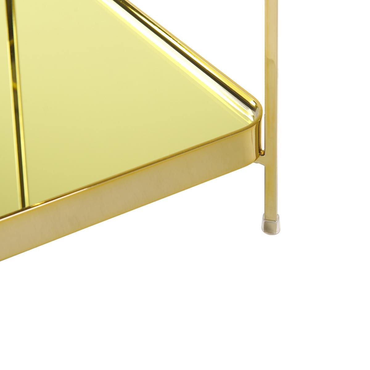 BEISTELLTISCH Glas gold quadratisch 29/29 cm Alsea - Goldfarben, Metall (29/29/60cm) - Beliani