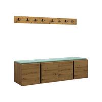 GARDEROBEN-SET Orion VII - Eiche Artisan/Mintgrün, Holzwerkstoff/Kunststoff (168/42/46cm) - MIRJAN24