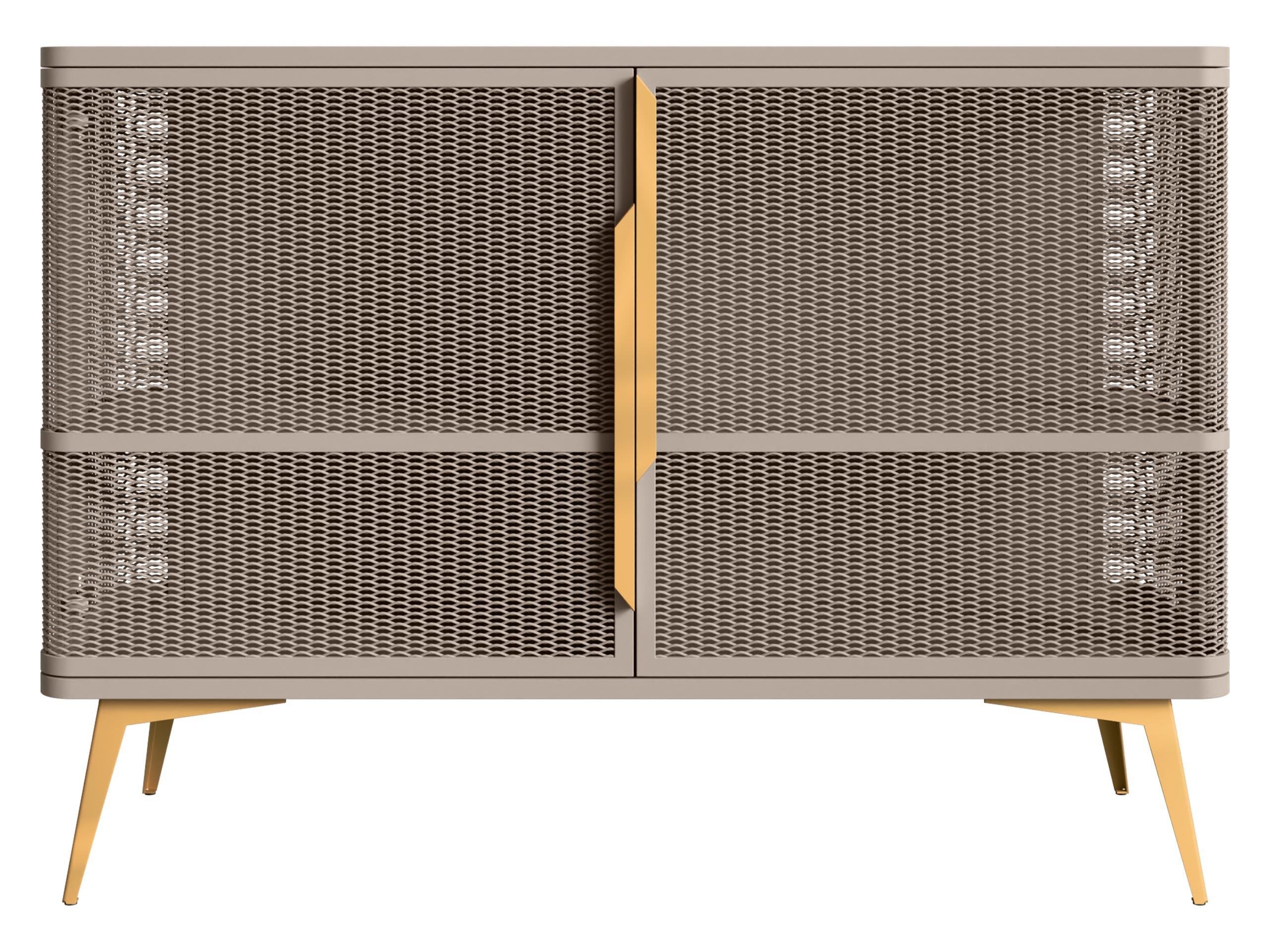 KOMMODE Modera 2 - Kaschmir/Goldfarben, Holzwerkstoff/Metall (120/85/40cm) - MIRJAN24
