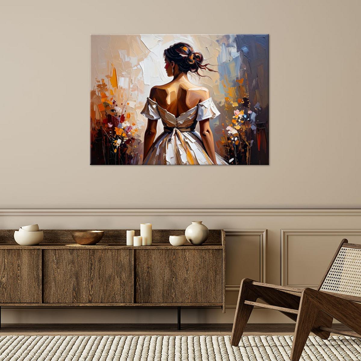LEINWANDBILD Glamouröse Frauenfigur 60x40cm - Beige, Textil (60/40cm) - Feeby
