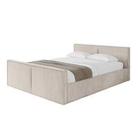 POLSTERBETT mit Bettkasten, Fußteil und Lattenrost, Boxbett mit Matratze H3/H4 - EMMI-Z-V1 180x200 Beige - Beige, Holzwerkstoff/Textil (180/200cm) - ALTDECOR