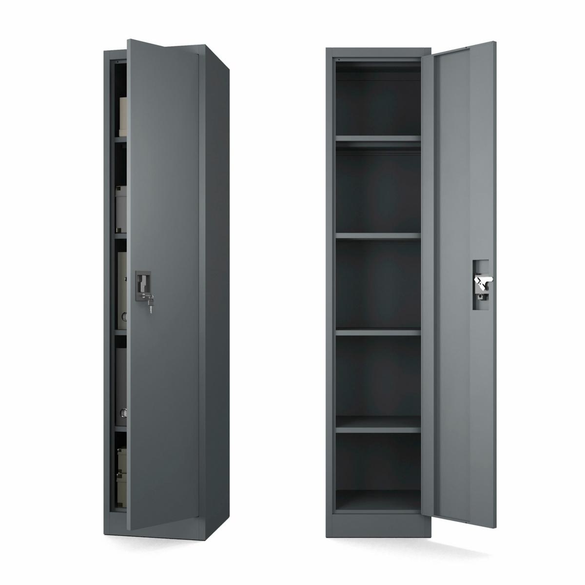 AKTENSCHRANK mit 4 Einlegeböden Anthrazit Stahl 40x185x45cm - Anthrazit, Metall (40/185/45cm) - Muralo