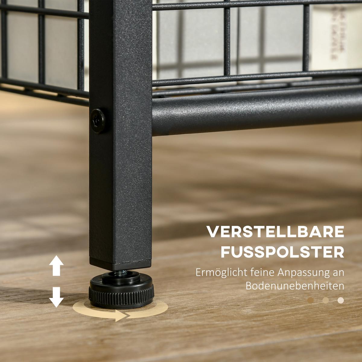 BEISTELLTISCH mit gehärteten Glasplatten - Schwarz, Glas (40/40/50cm) - HOMCOM