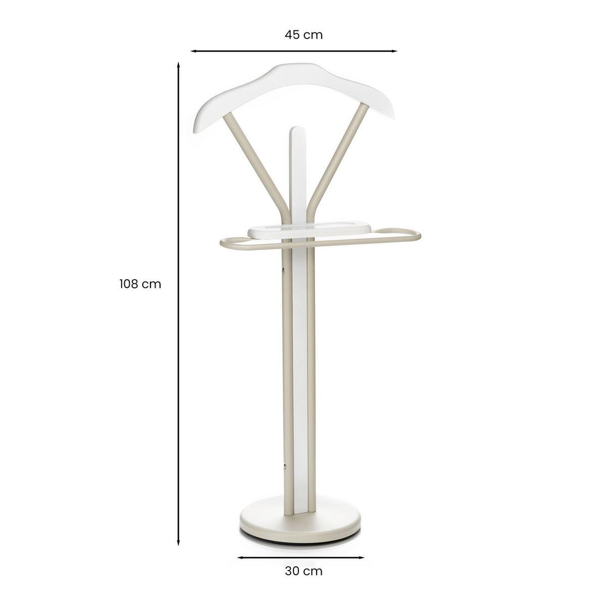 HERRENDIENER FABIO beige/weiß - Beige/Weiß, Metall (45/108/30cm) - IDIMEX