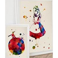 POSTER Set Mit 2 Kinderbuch Aquarell 30X40cm Schwarzer Rahmen - Schwarz, Papier (30/5/40cm) - Nacnic