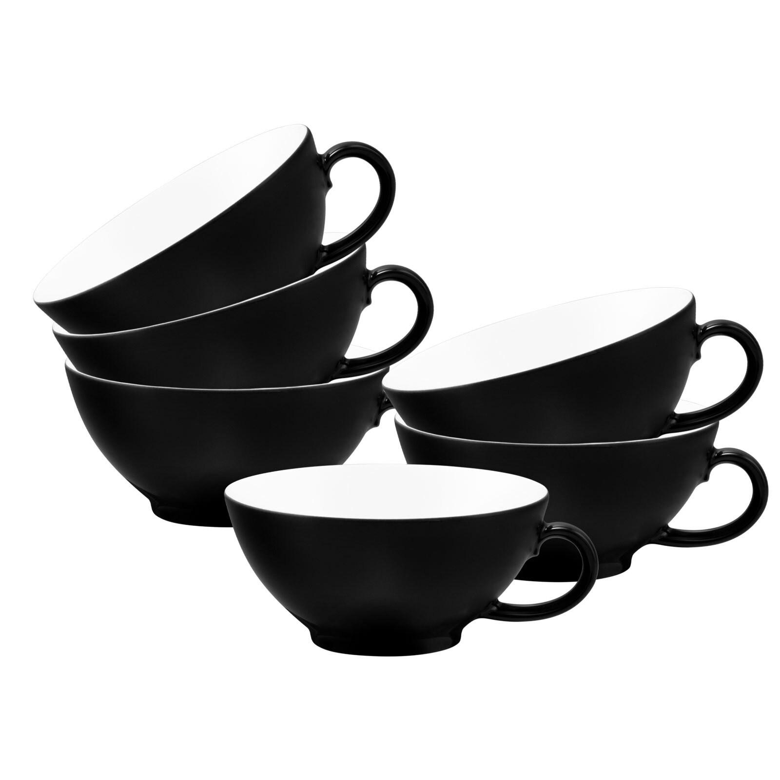TEETASSEN Life Fashion Glamorous Black 140 ml 6er Set - Schwarz, Keramik (0.14L) - Seltmann Weiden