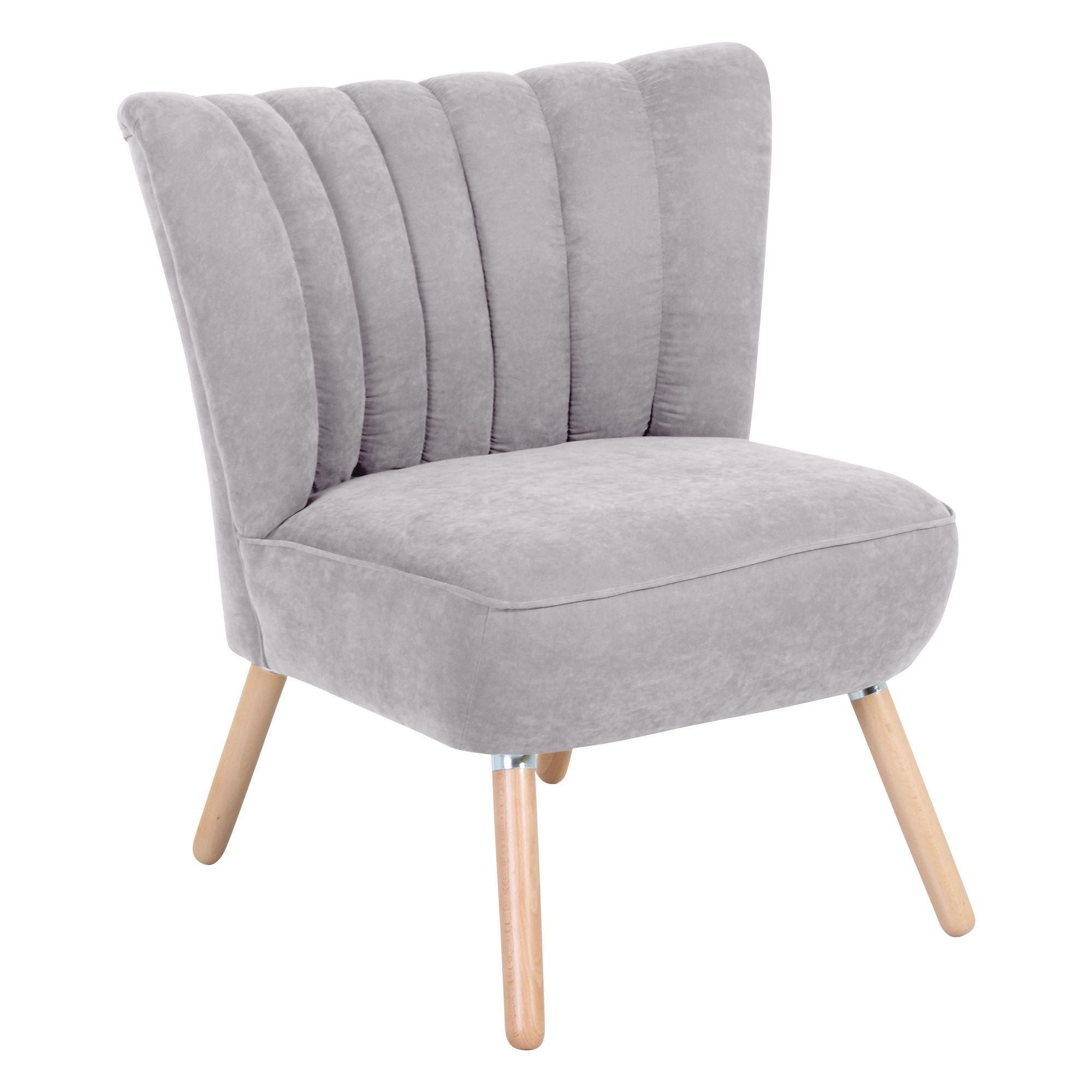 SESSEL Kadisha Bezug Velourstoff Buche natur / silber - Buchefarben/Silberfarben, Kunststoff (70/80/66cm) - 58aufmkessel