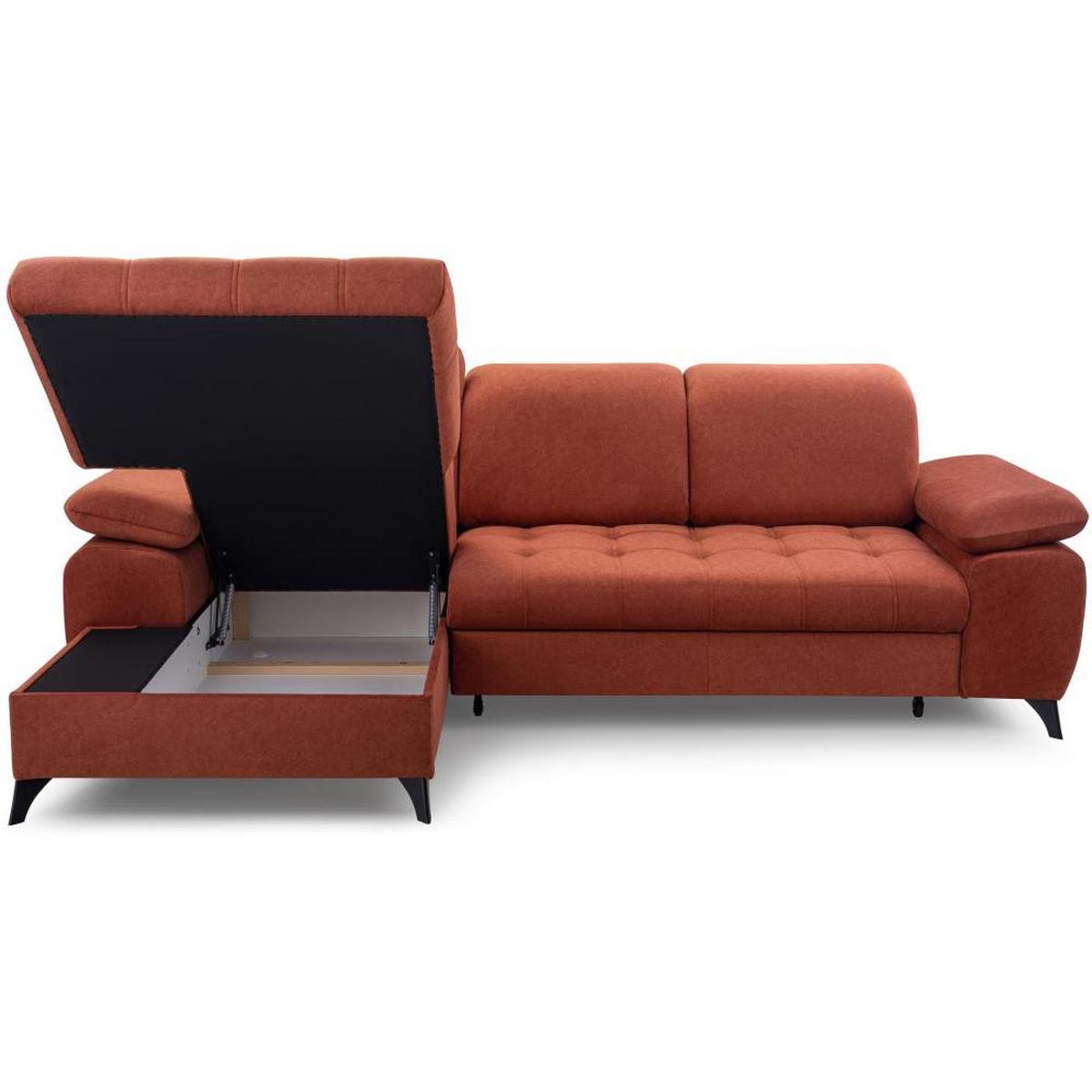 ECKSCHLAFSOFA Bello dunkelgrün links - Dunkelgrün/Schwarz, Textil (265/156cm) - Beautysofa