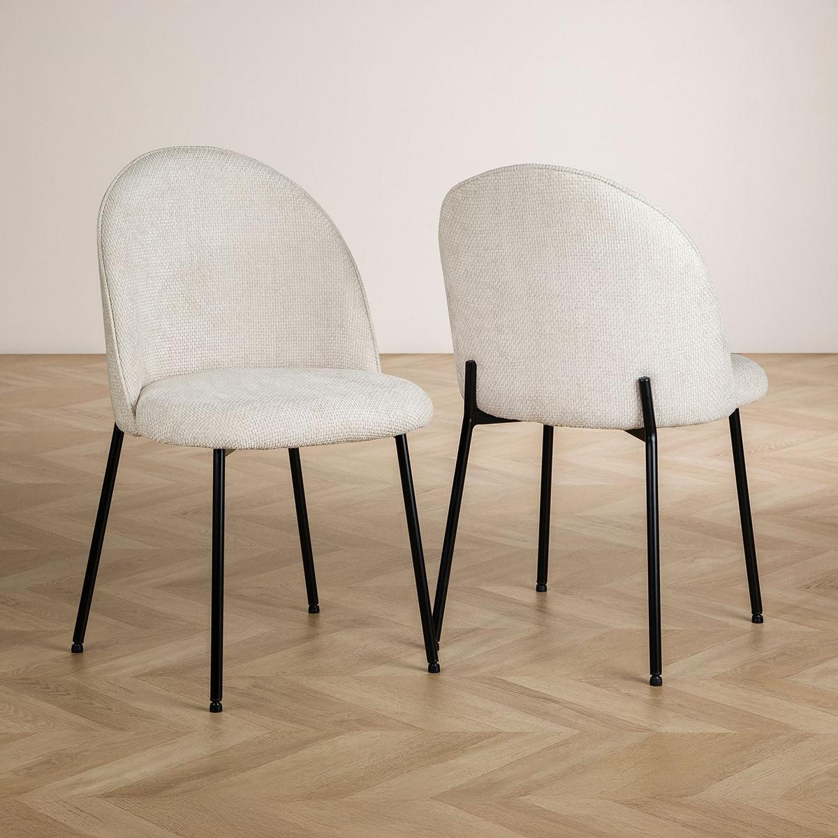 ESSZIMMERSTÜHLE CASSIE 2er-Set weiß - Weiß, Textil (48/83/53cm) - IDIMEX