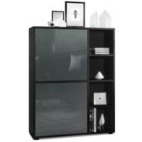 HIGHBOARD Cuba Türen in Grau Hochglanz - Grau, Holzwerkstoff (79/105.5/35.5cm) - Vladon
