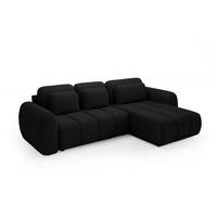ECKSOFA Caria Mit Schlaffunktion - Schwarz, Holzwerkstoff/Textil (304/190cm) - Fun Möbel