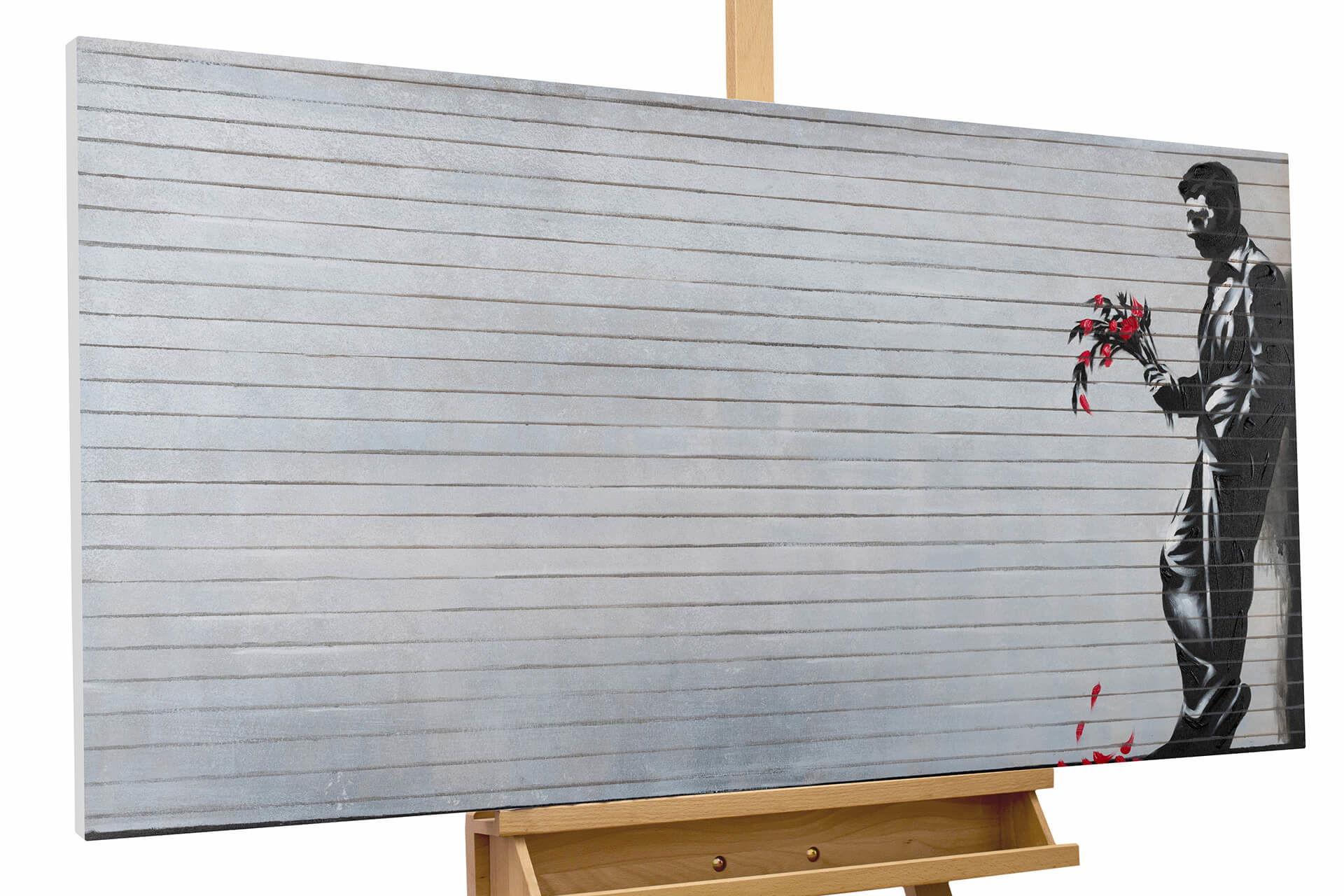 ACRYLBILD HANDGEMALT 60/120 cm - Schwarz, Holz/Textil (60/120cm) - KUNSTLOFT