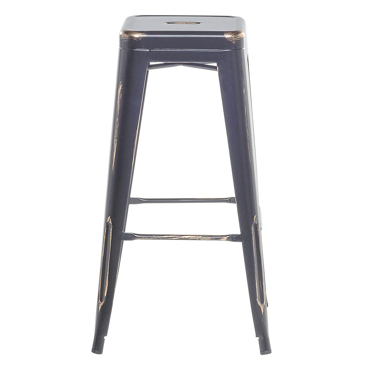 BARHOCKER 2er-Set Metall Schwarz Cabrillo - Schwarz, Metall (30/76/36cm) - Beliani
