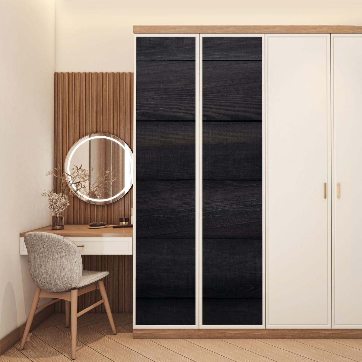 TÜRAUFKLEBER Schwarzer Hintergrund mit einer Plankenstruktur 90x235 cm - Türtapete - Schwarz, Kunststoff (90/0.1cm) - MuchoWow